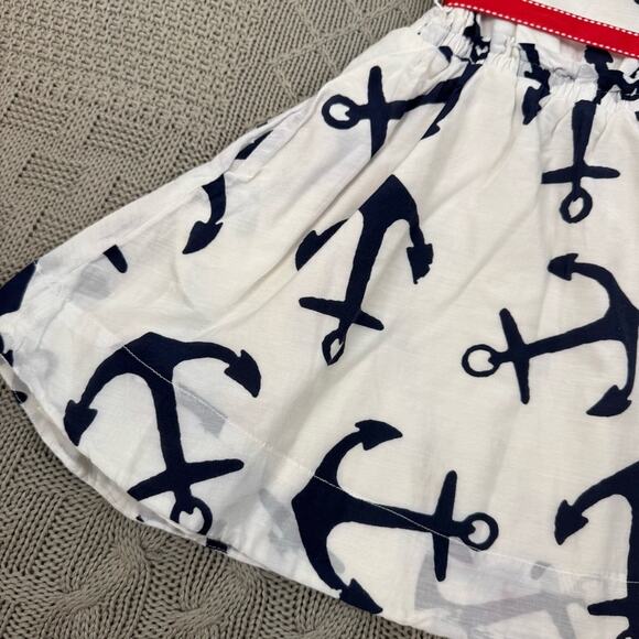 Crewcuts Nautical Anchor Print Kids Dress with Red Belt ~ 3 - Picture 9 of 12